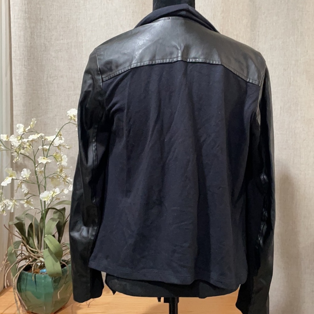 Splendid Black Jacket Size Small Leather & Fabric - image 5